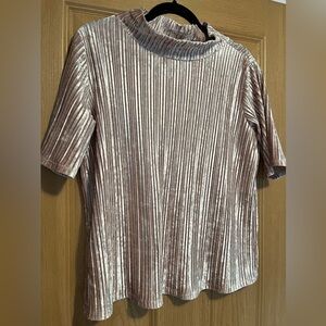 Loft Mauve Velvet Short Sleeve Top
